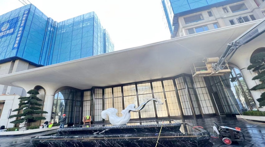 福建江灣道售樓部水磨石UHPC柱子造型工程案例 福建江灣道售樓部水磨石UHPC柱子造型工程案例